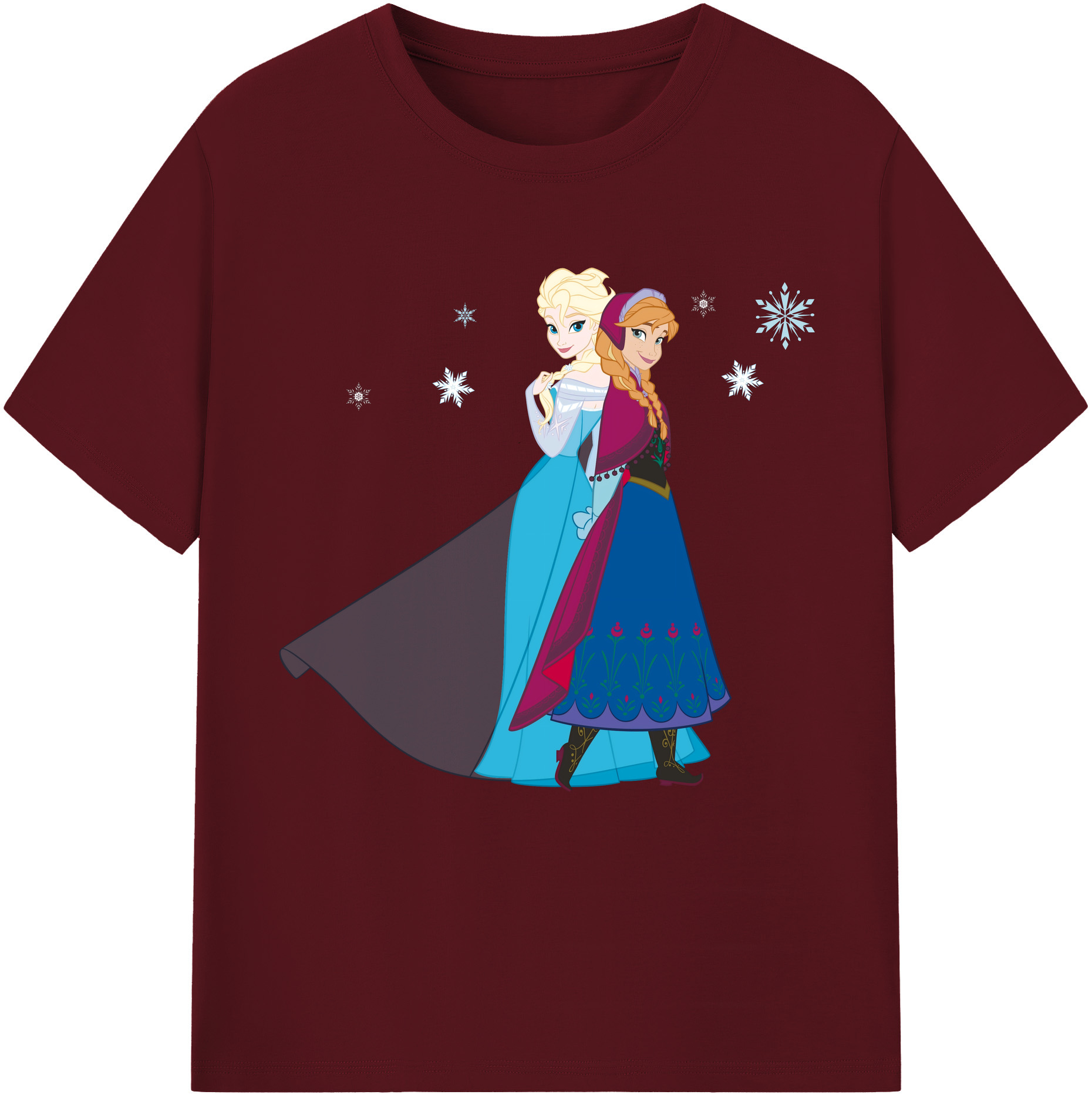 （画像用） アナと雪の女王 アンナ エルサ Frozen Anna Elsa 綿100％半袖Tシャツ（フロントプリント）